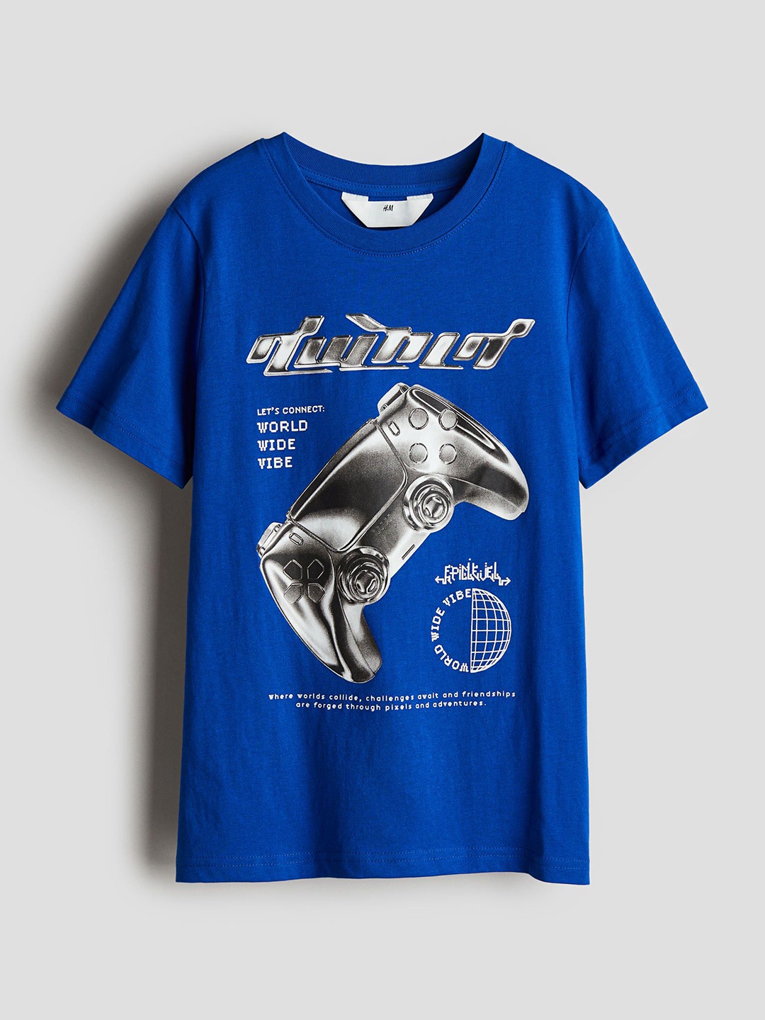 

H&M Printed T-Shirt, Blue