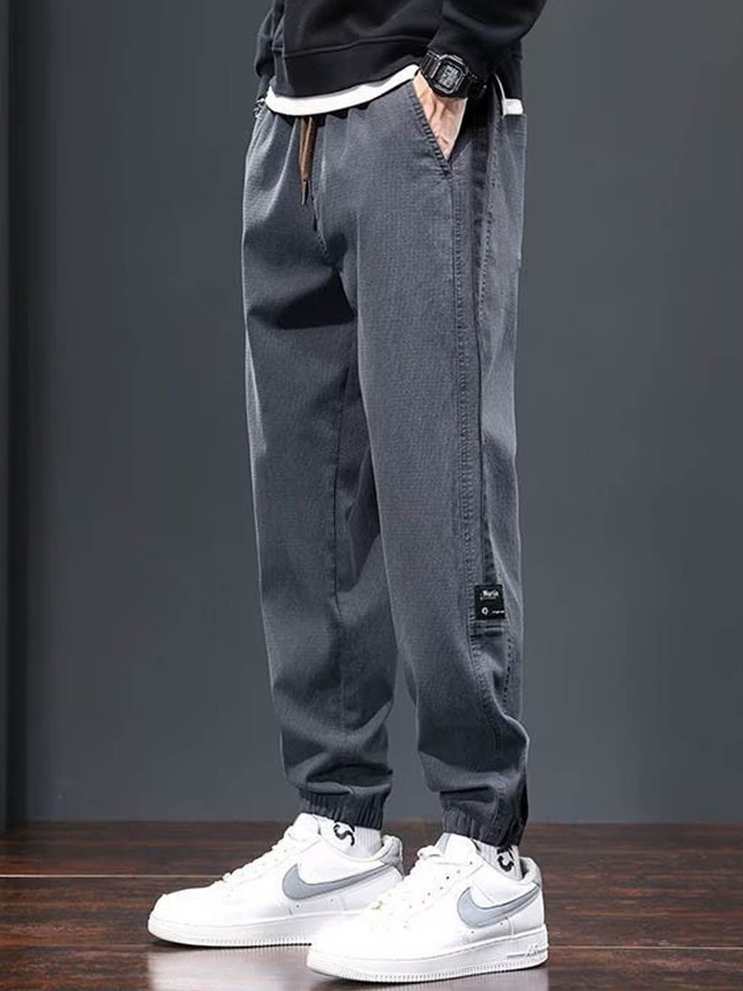 

StyleCast Men Regular Fit Joggers Trousers, Grey