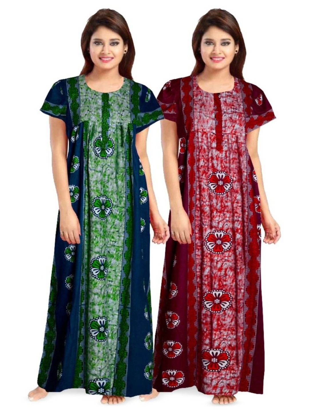 

PR PINK ROYAL Printed Maxi Nightdress, Green