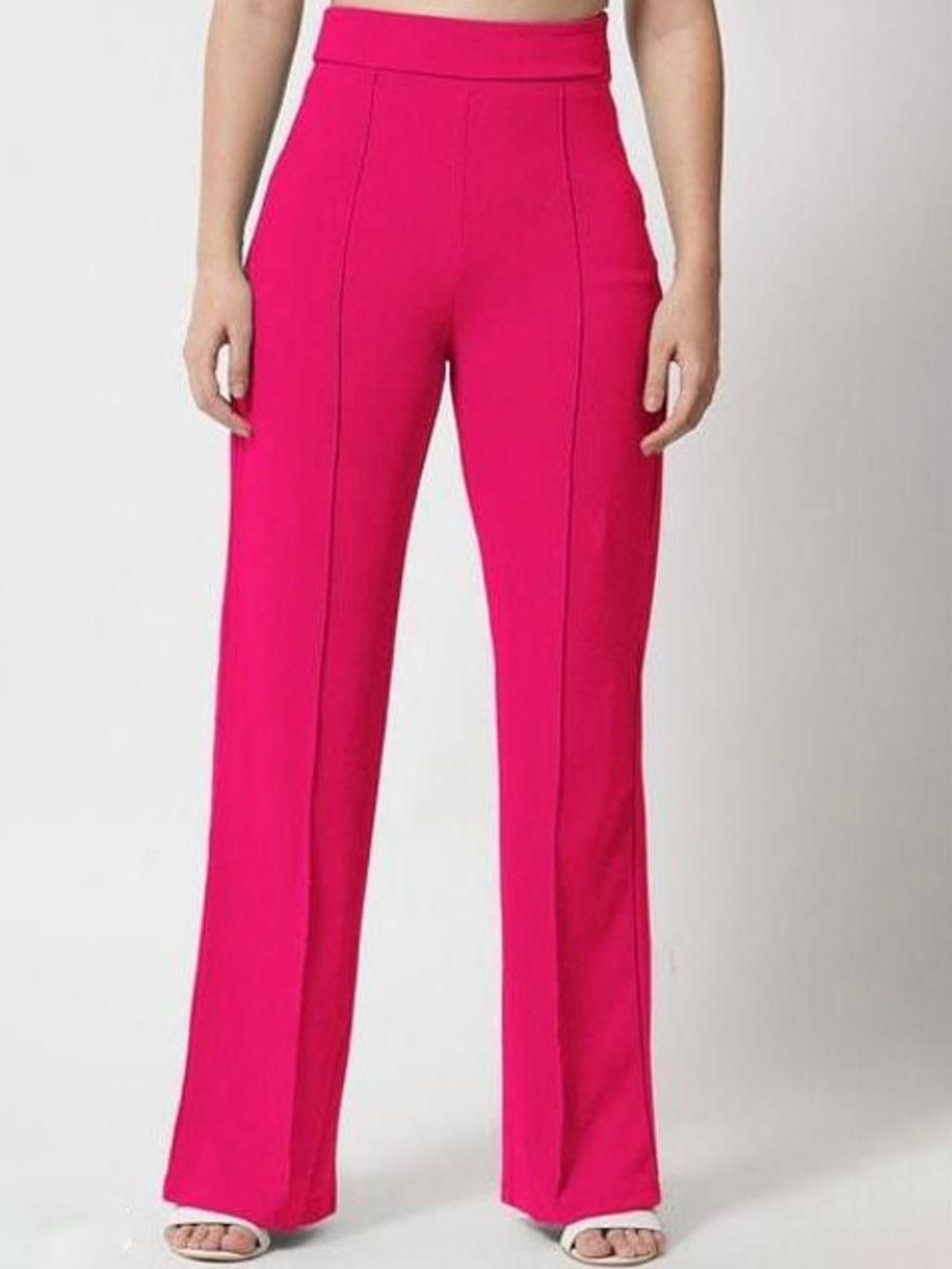 

GRIOPY Women Regular Fit Mid-Rise Trousers, Pink