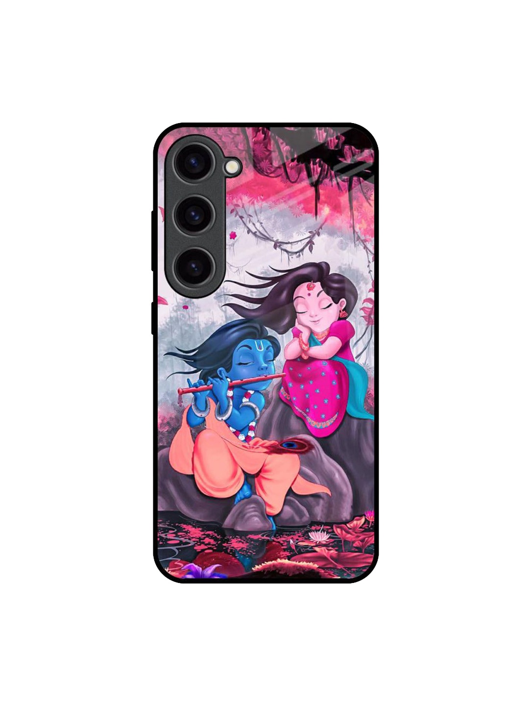 

QRIOH Radha Krishna Art Real Printed Samsung Galaxy S23 Back Case, Pink