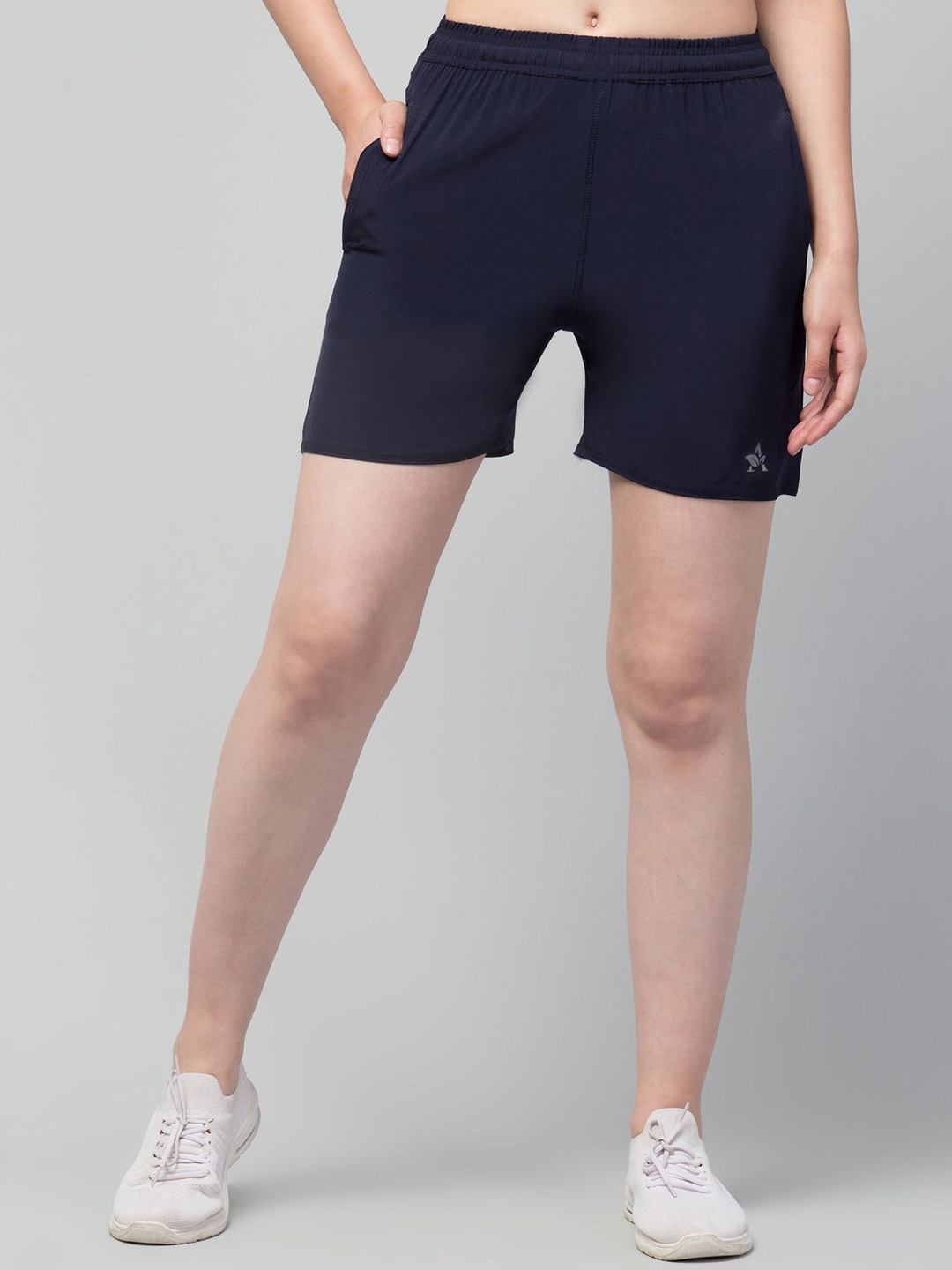 

UllasPemium Women Dri-FIT Running Sports Shorts, Navy blue