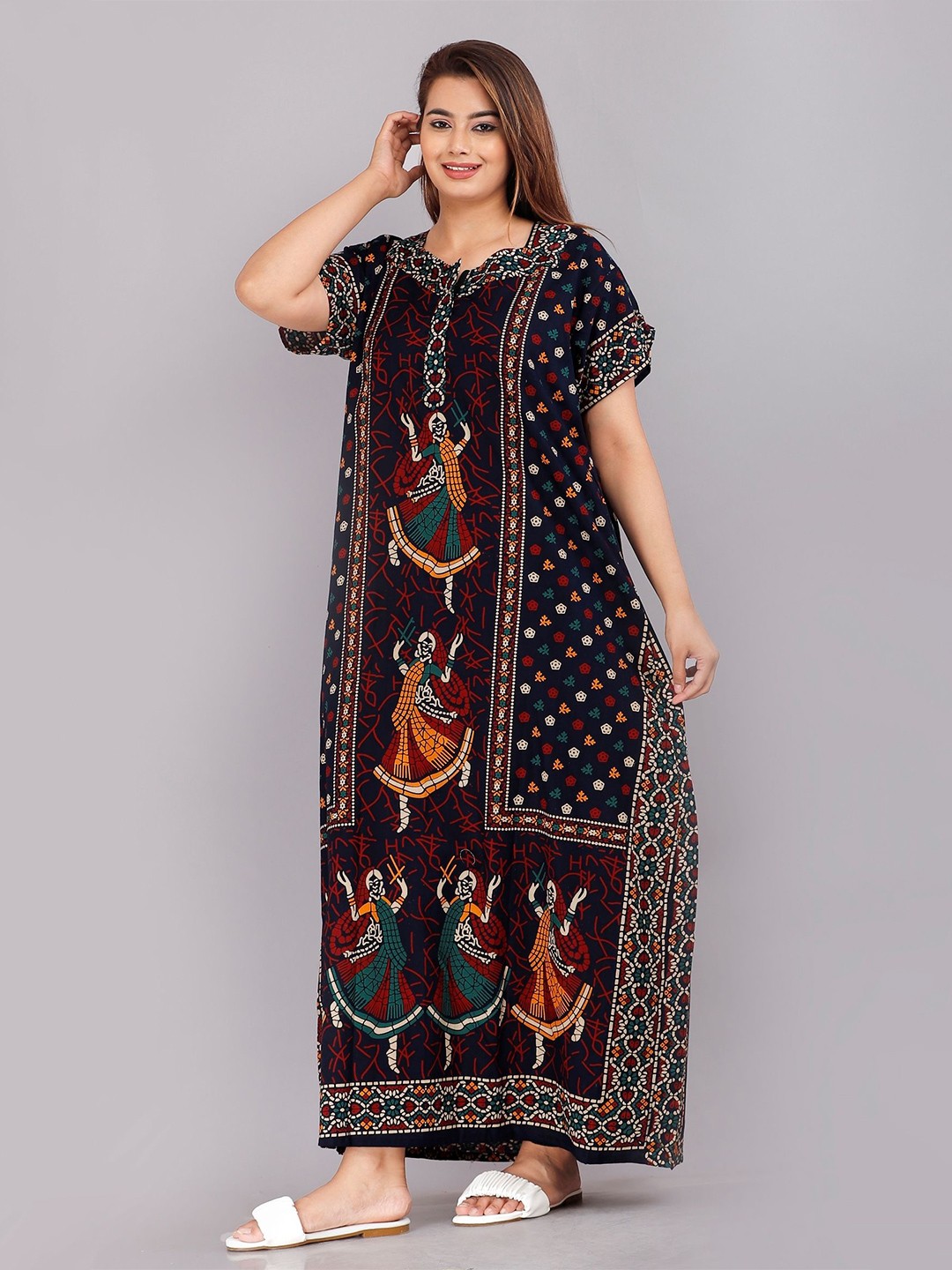

PR PINK ROYAL Printed Maxi Nightdress, Blue