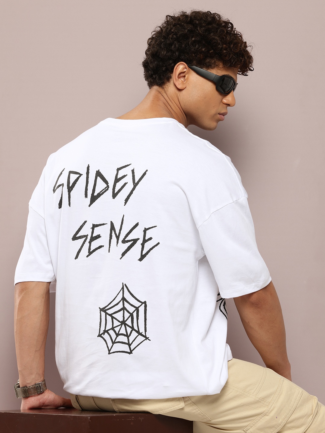

Kook N Keech Marvel Typography Print Drop-Shoulder Sleeves Pure Cotton Oversize T-shirt, White