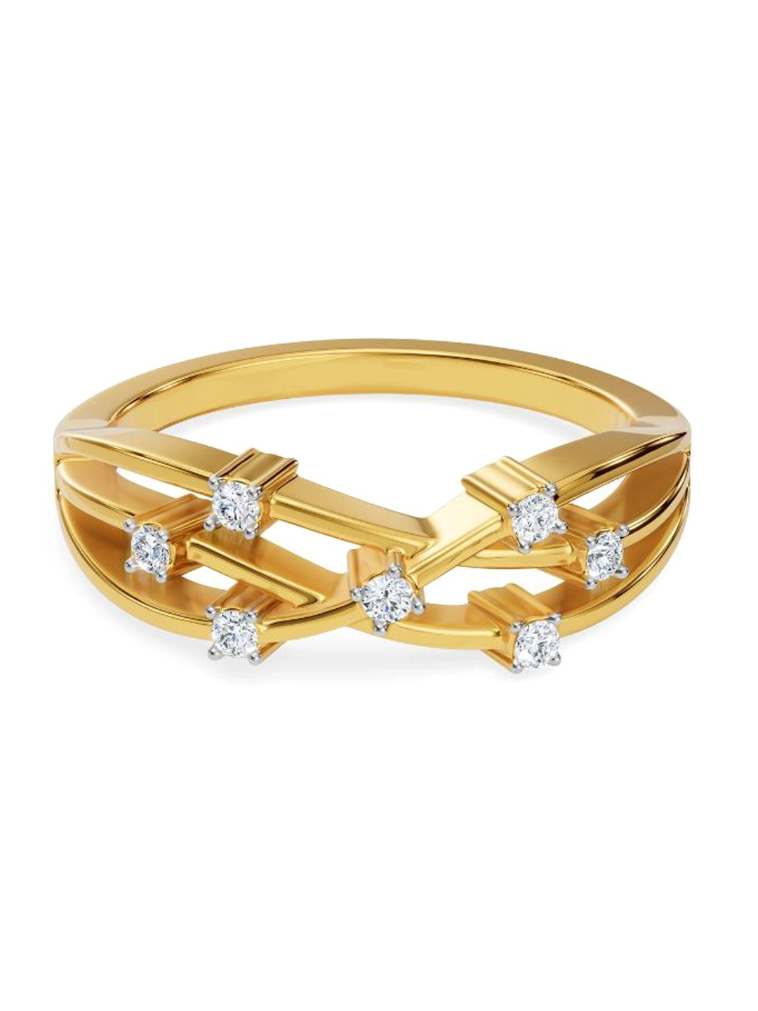 

Emori 18 Kt Glimmering Intertwine Yellow Gold Ring Diamond