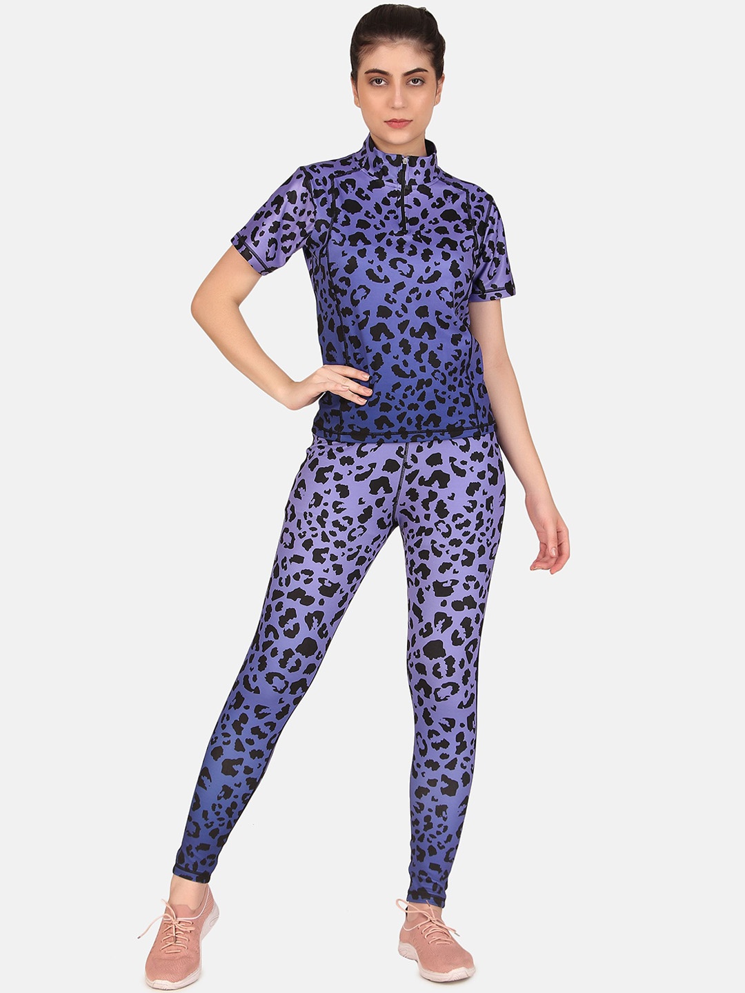 

BENZOS Printed Top & Tights Co-Ords Set, Blue