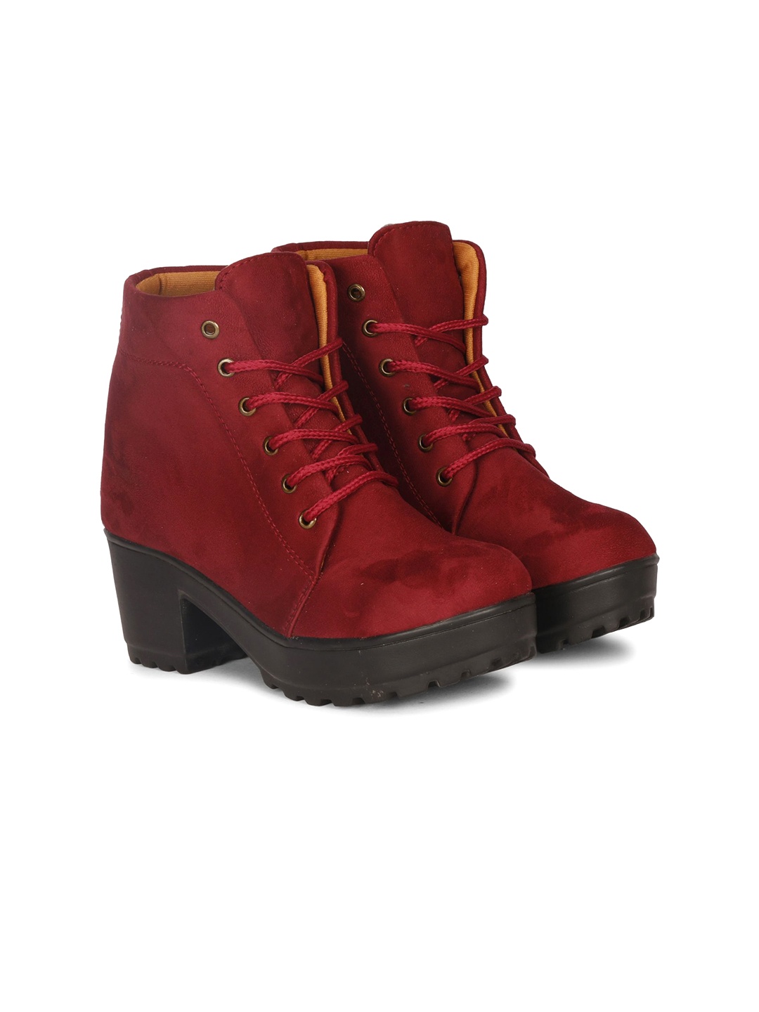 

Commander Shoes Women Block-Heeled Winter Boots, Red