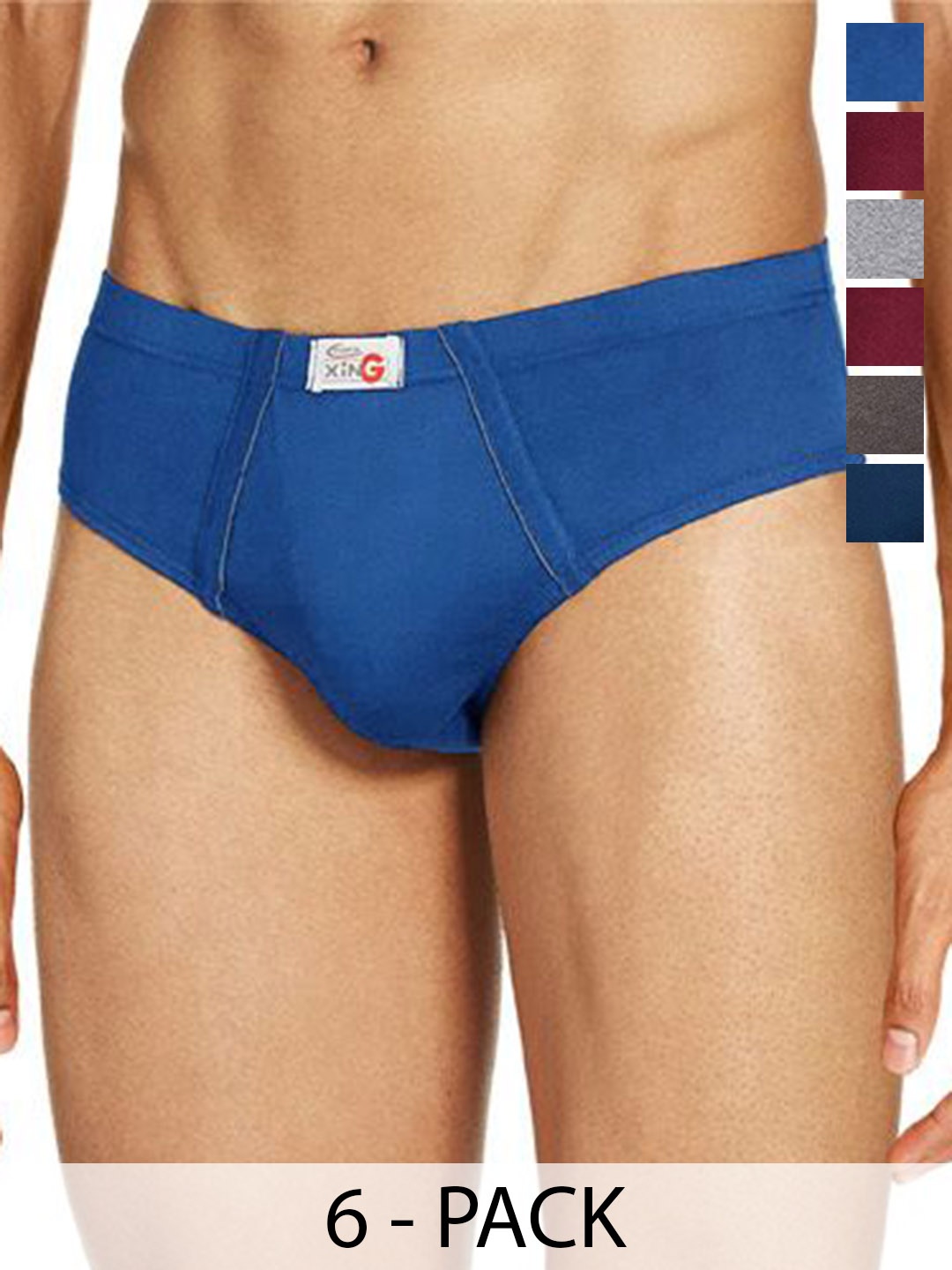 

Rupa Pack Of 6 Assorted Pure Cotton Basic Briefs - Frontline-Xing-Brief-IE-6--75