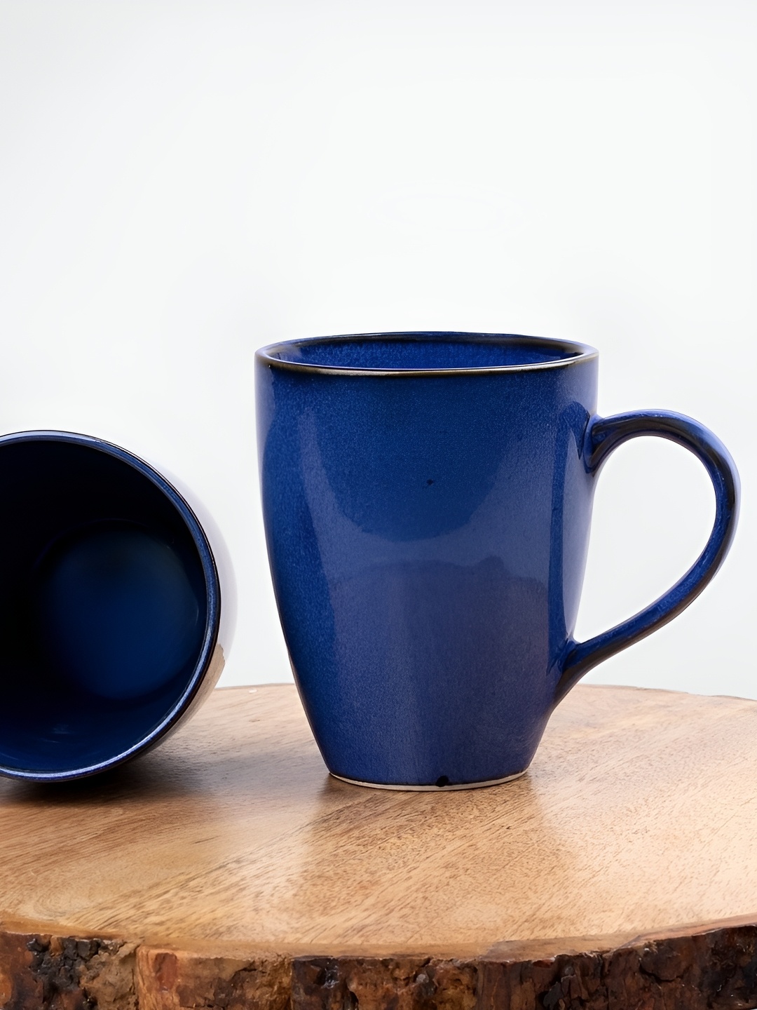 

Storepedia Blue Handcrafted Solid Ceramic Glossy Mugs Set of Cups and Mugs