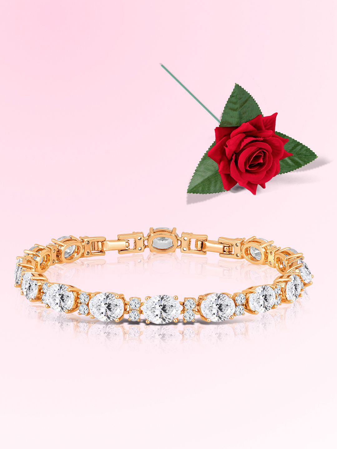 

Peora Women 2 Cubic Zirconia Gold-Plated Wraparound Bracelet