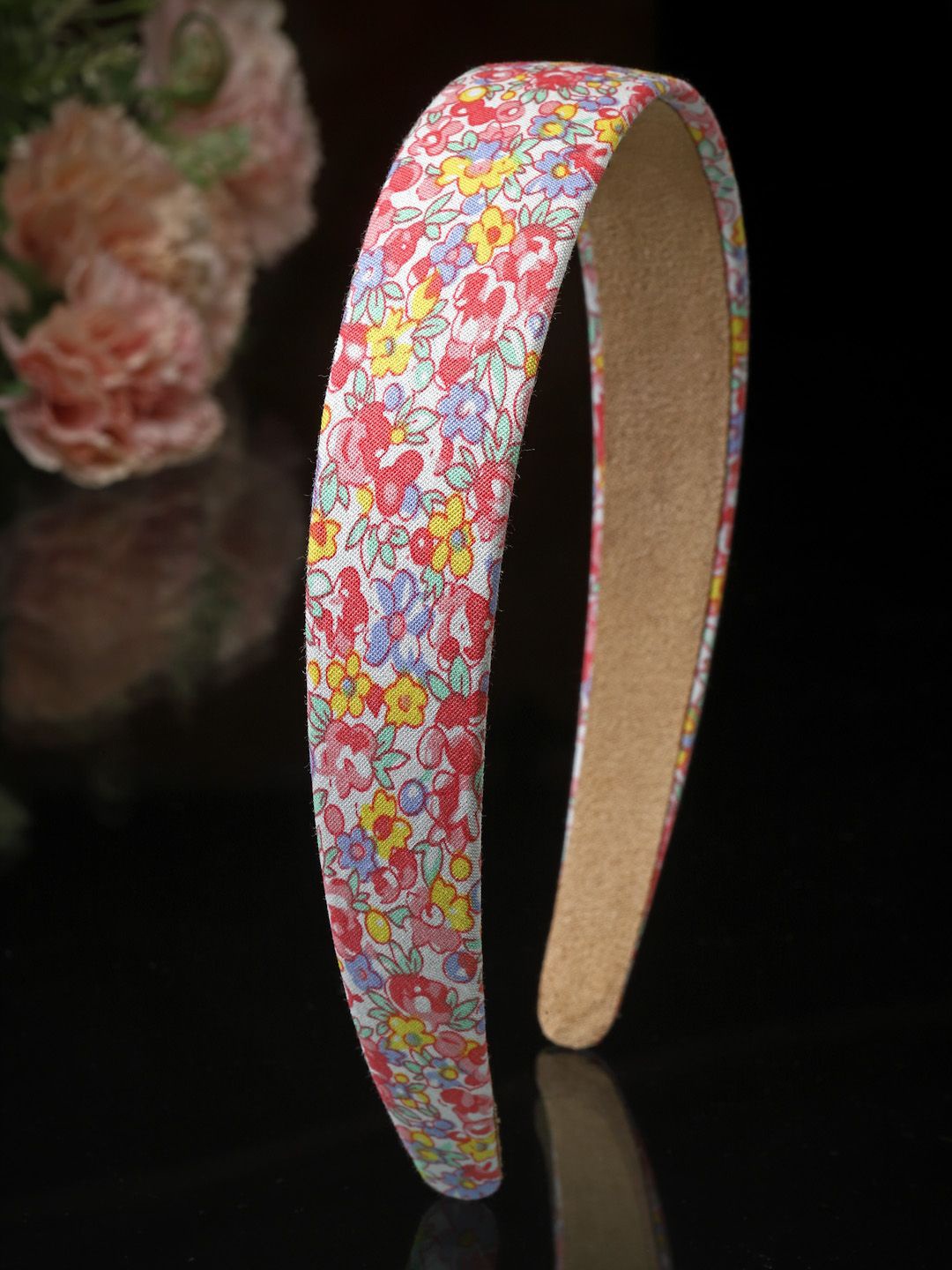 

Stoln Broad Floral Printed Hair Band, Pink