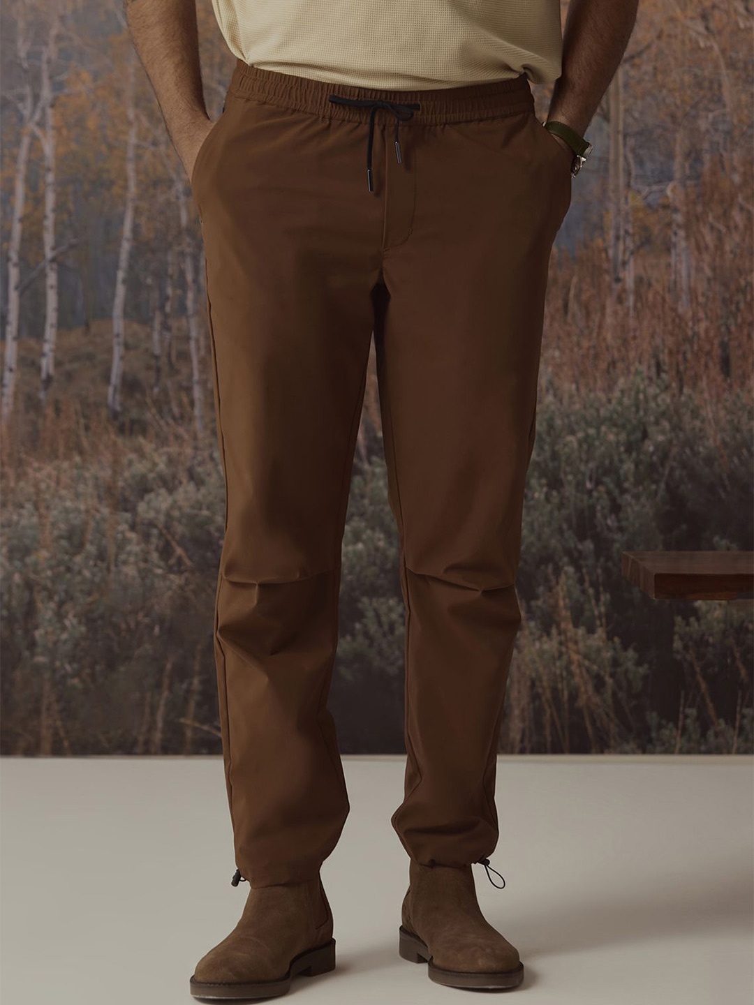

Andamen Casual Men Elasticated With Drawstring Regular Fit Cargo/Joggger, Brown