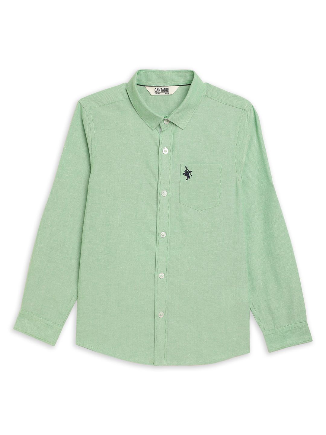 

Cantabil Boys Spread Collar Solid Cotton Casual Shirt, Green