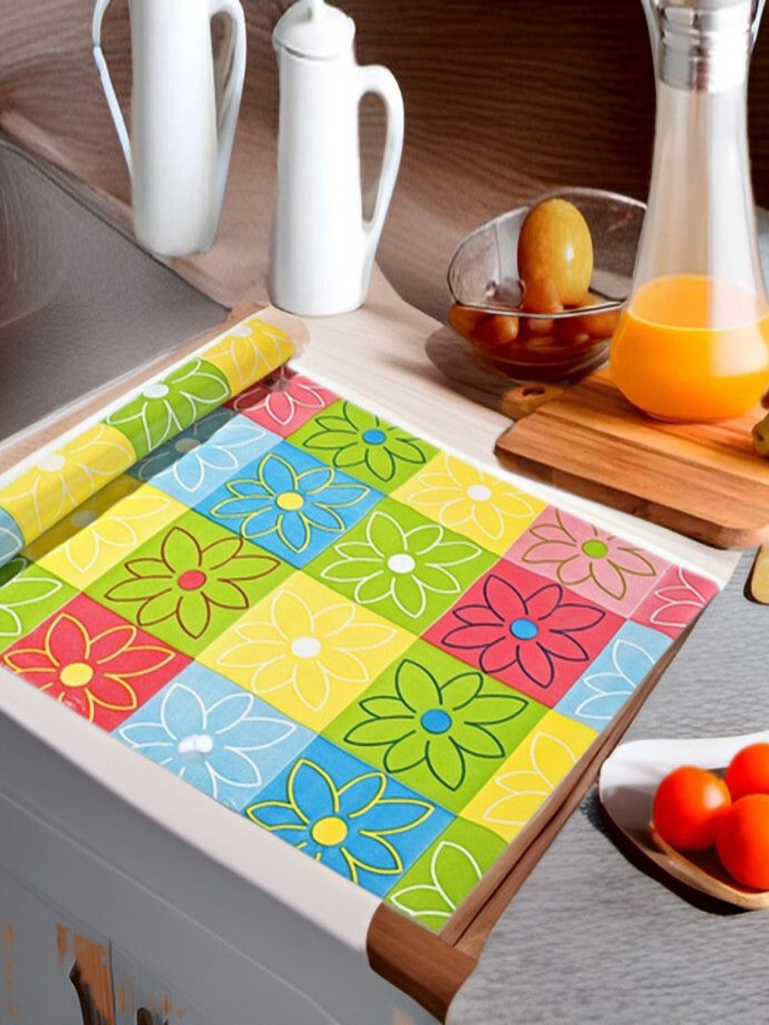 

REVEXO Pink & Blue Printed Water-Resistant Shelf Liner