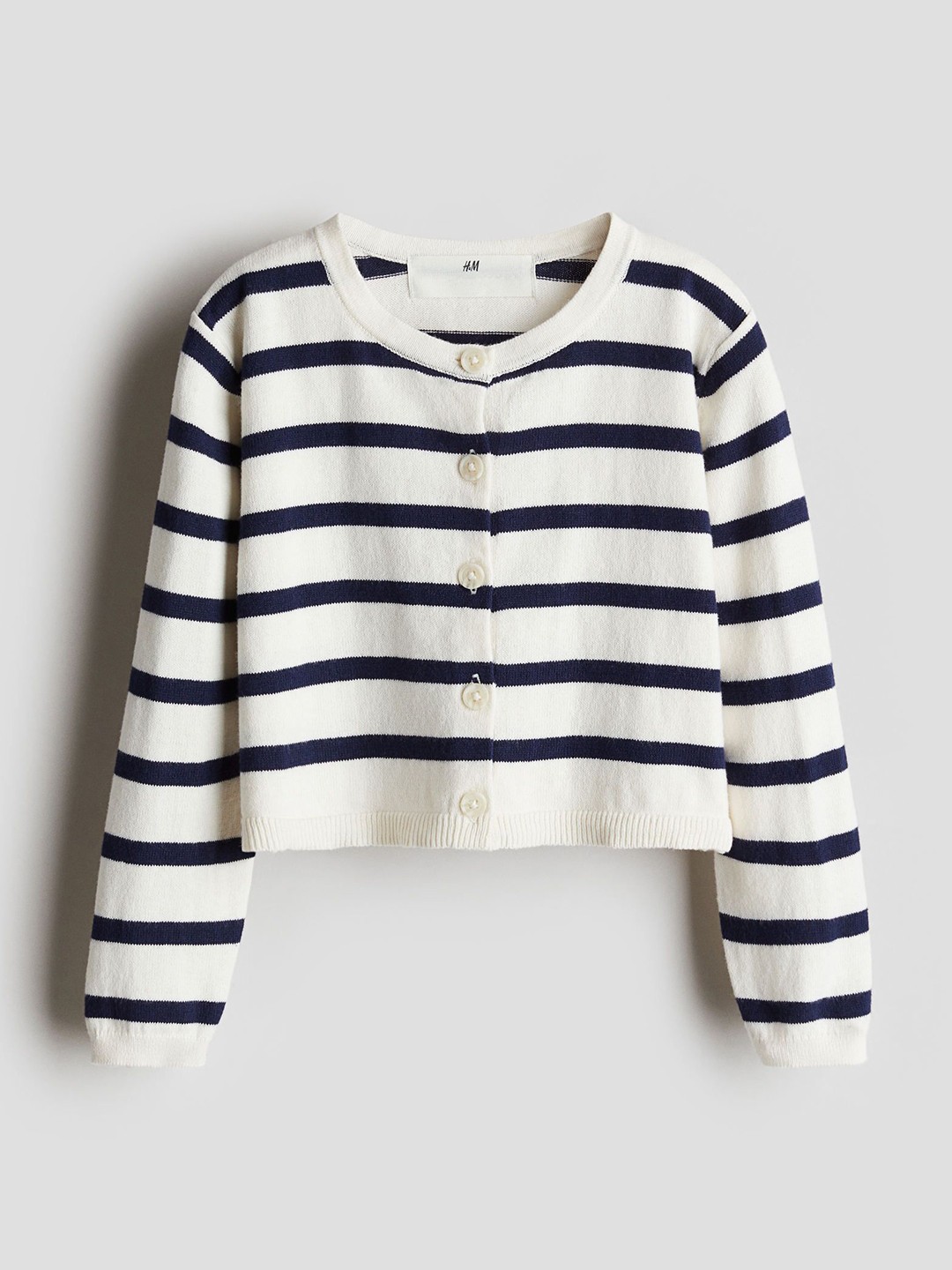 

H&M Girls Cotton Cardigan 1273020003-White,Multi
