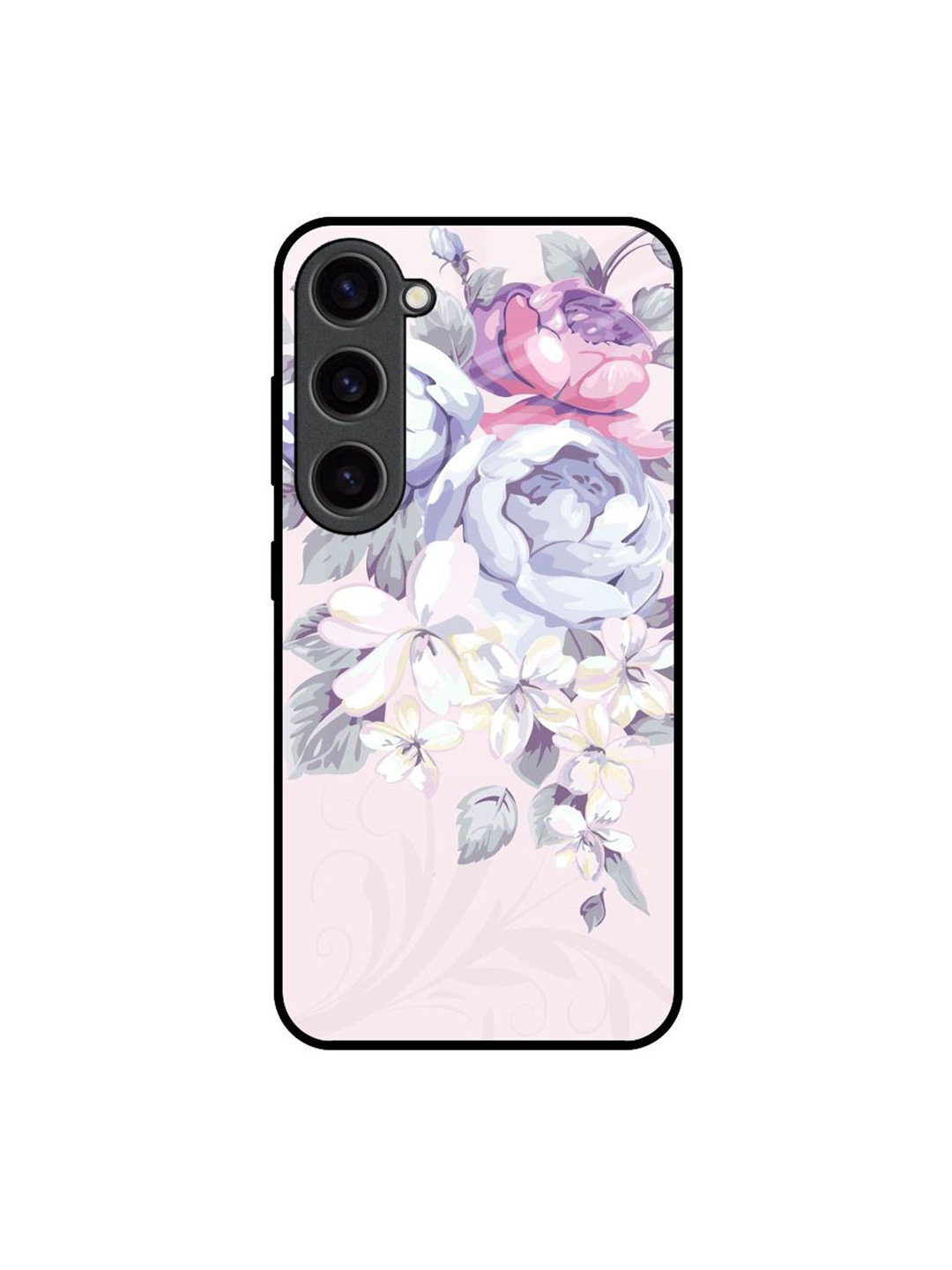 

QRIOH Elegant Floral Printed Samsung Galaxy S23 Back Case, Pink