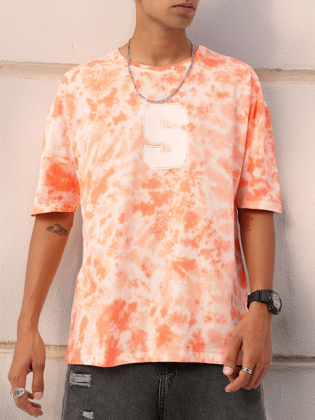 

Kook N Keech Urban Touch Tie & Dye Relaxed Fit T-shirt, Peach