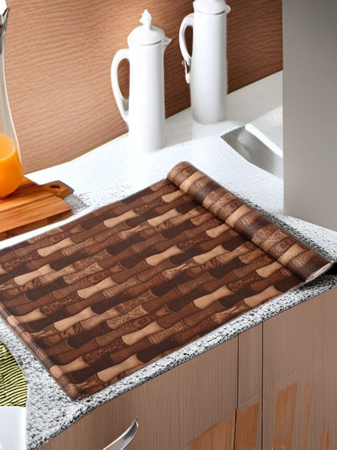 

REVEXO Brown & Beige Printed Water-Resistant Shelf Liner