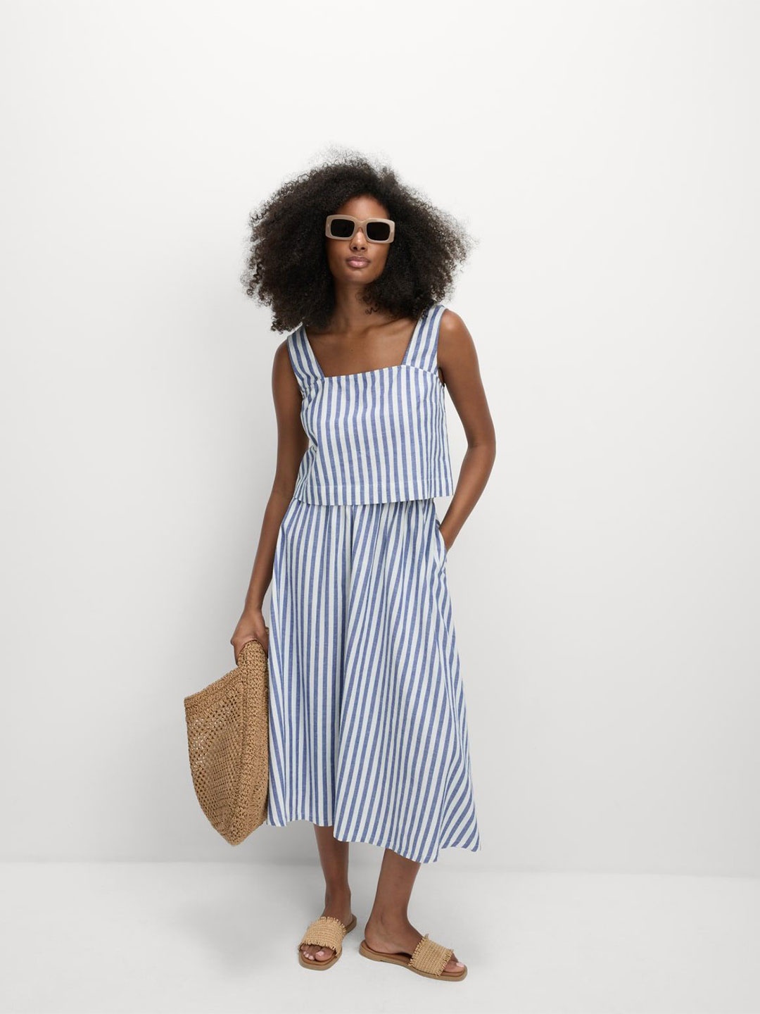 

Marks & Spencer Striped Maxi Longline Top, Multi