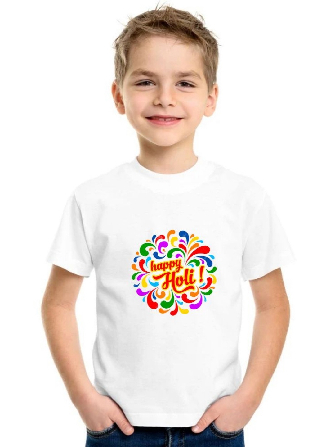 

SHUBHAM DESIGNER GALLERY Boys Graphic Printed Round Neck T-shirt, White
