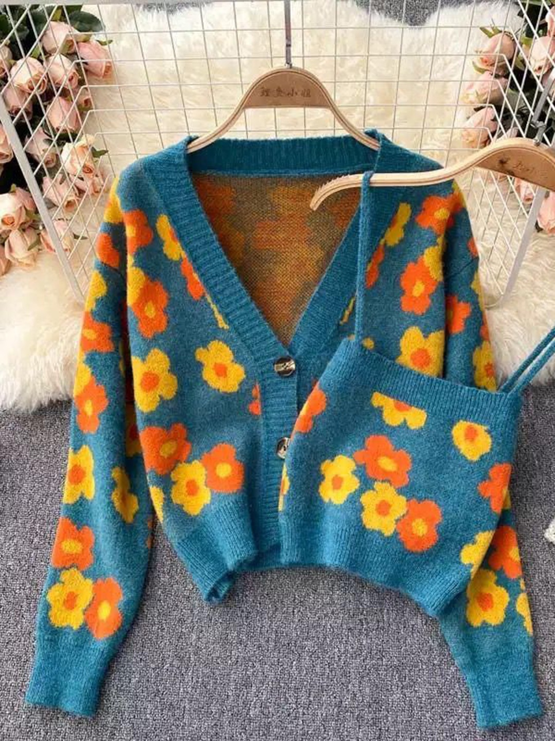 

Alamode By Akanksha Women Teal Evelyn Sweater Set