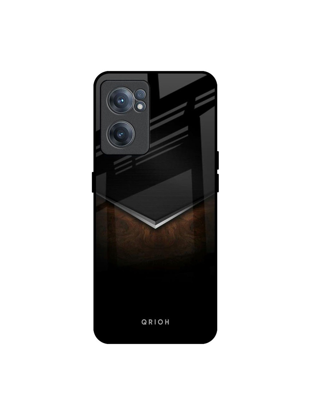 

QRIOH Dark Walnut Real Printed OnePlus Nord CE 2 Back Case, Black