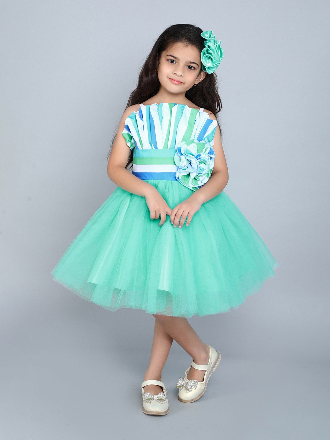 

Pink Chick Girl Applique Tulle Fit & Flare Dress, Blue