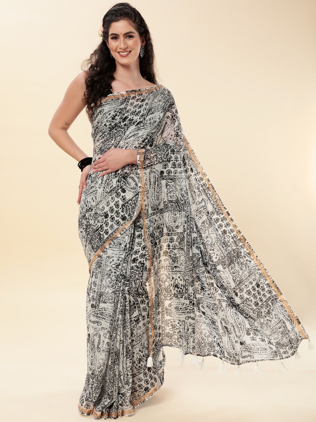

Suha Pure Cotton Saree, Black