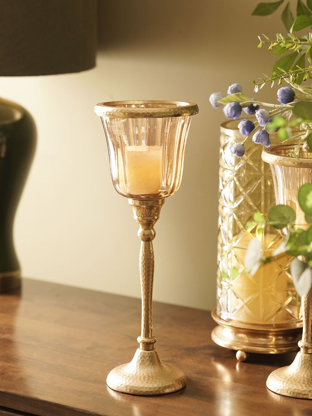 

Pure Home and Living Gold-Toned Glass Candle Holder