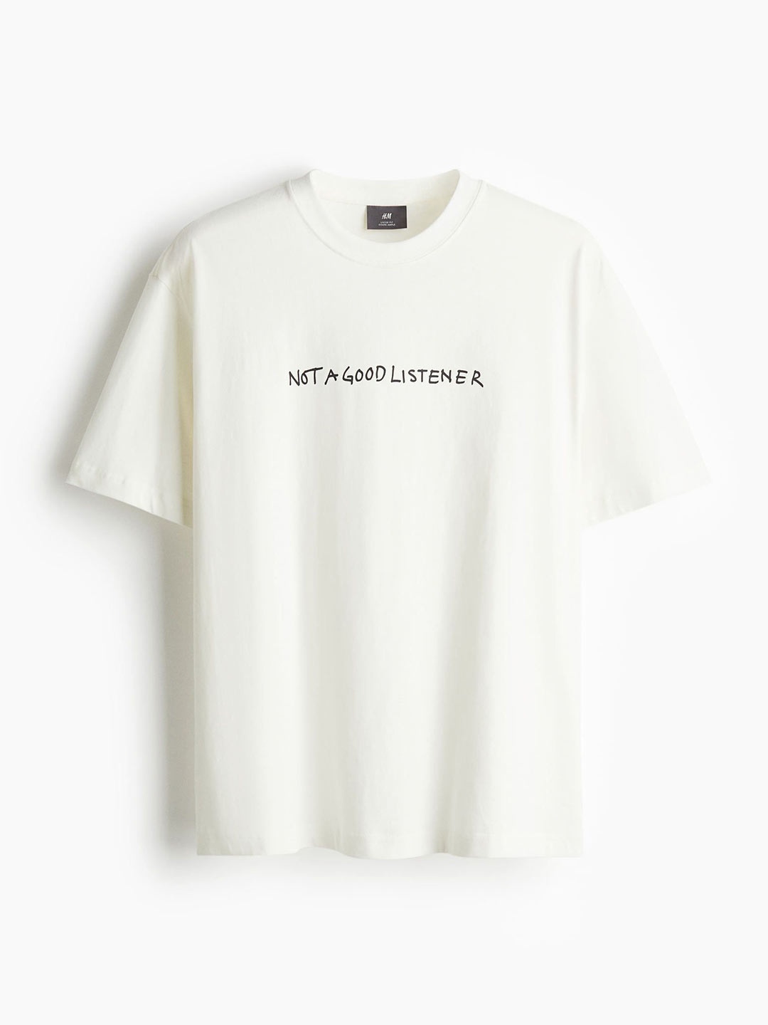 

H&M Loose Fit Printed T-Shirt, White