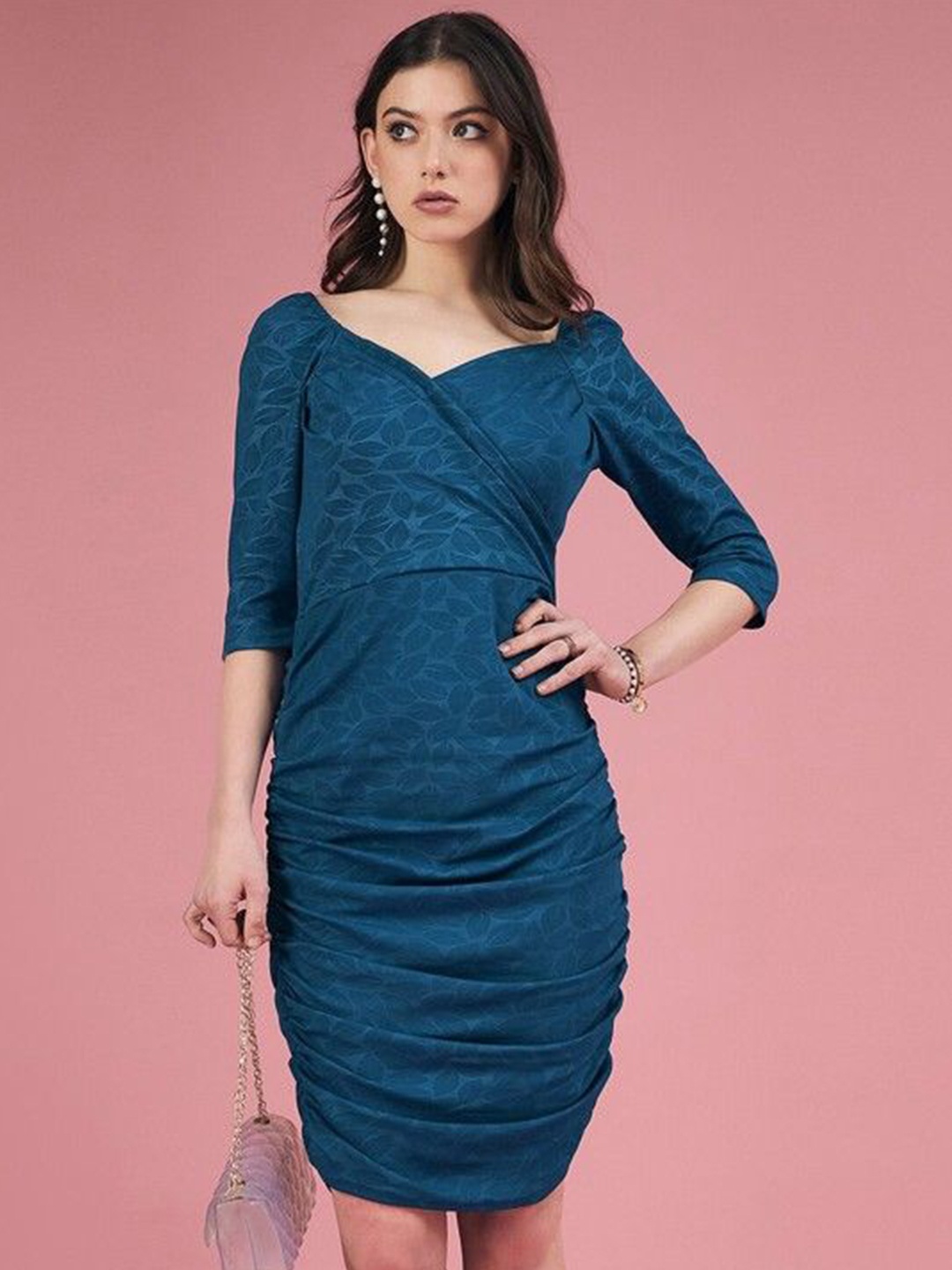 

DressBerry Women V-Neck Bodycon Dress, Blue