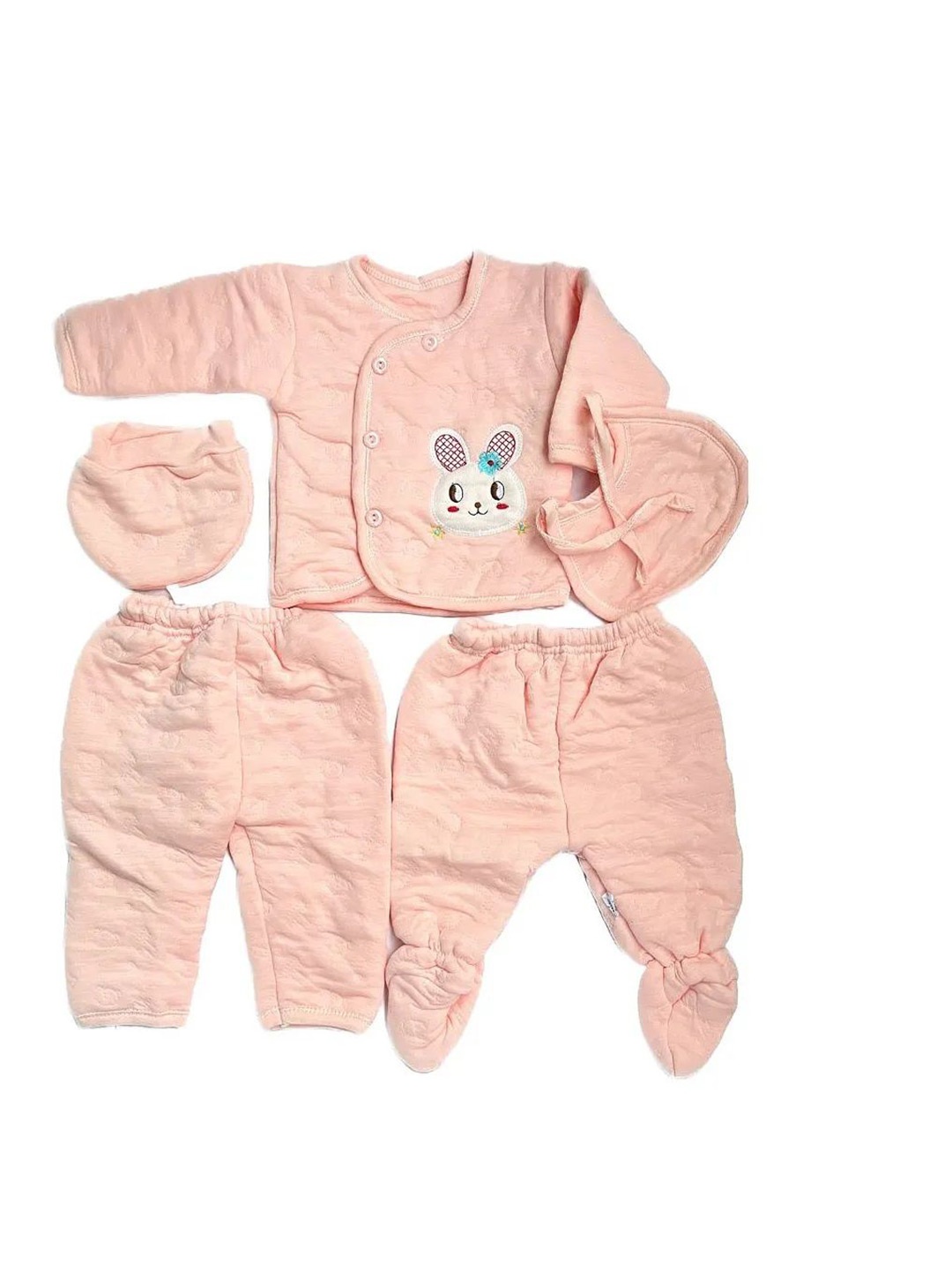

NeonateCare Infant Set Of 5 Printed Baby Apparel Gift Set, Pink
