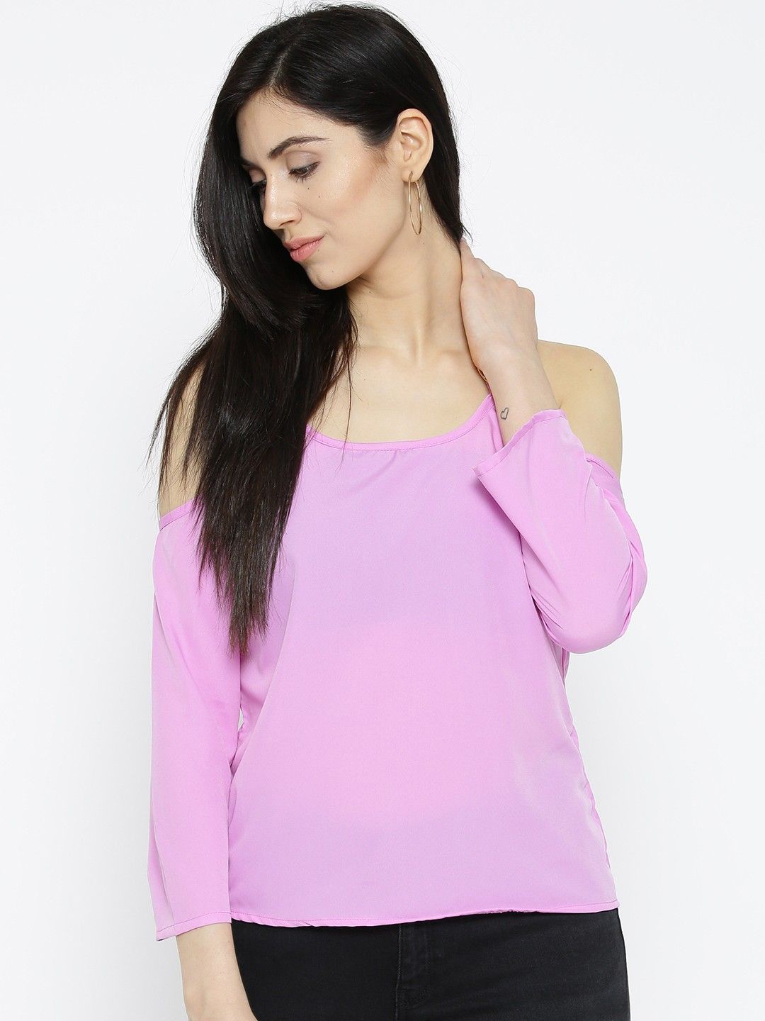 

Moda Rapido Women Styled Back Solid Top, Lavender