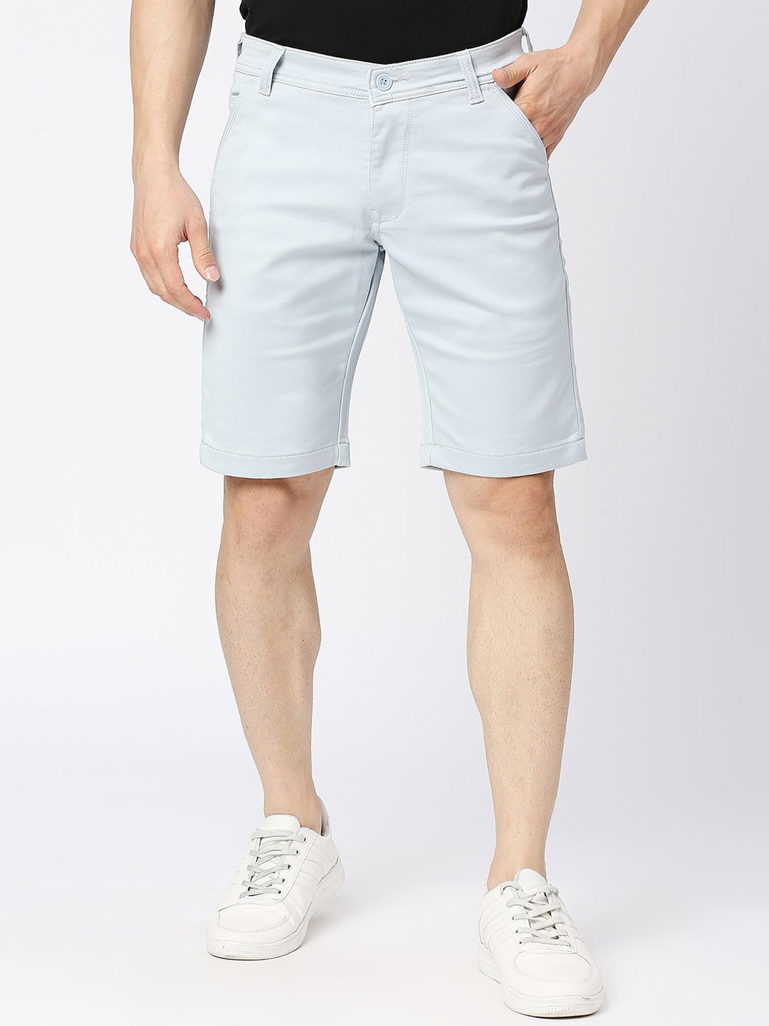 

TCI Men Slim Fit Denim Denim Shorts, Grey