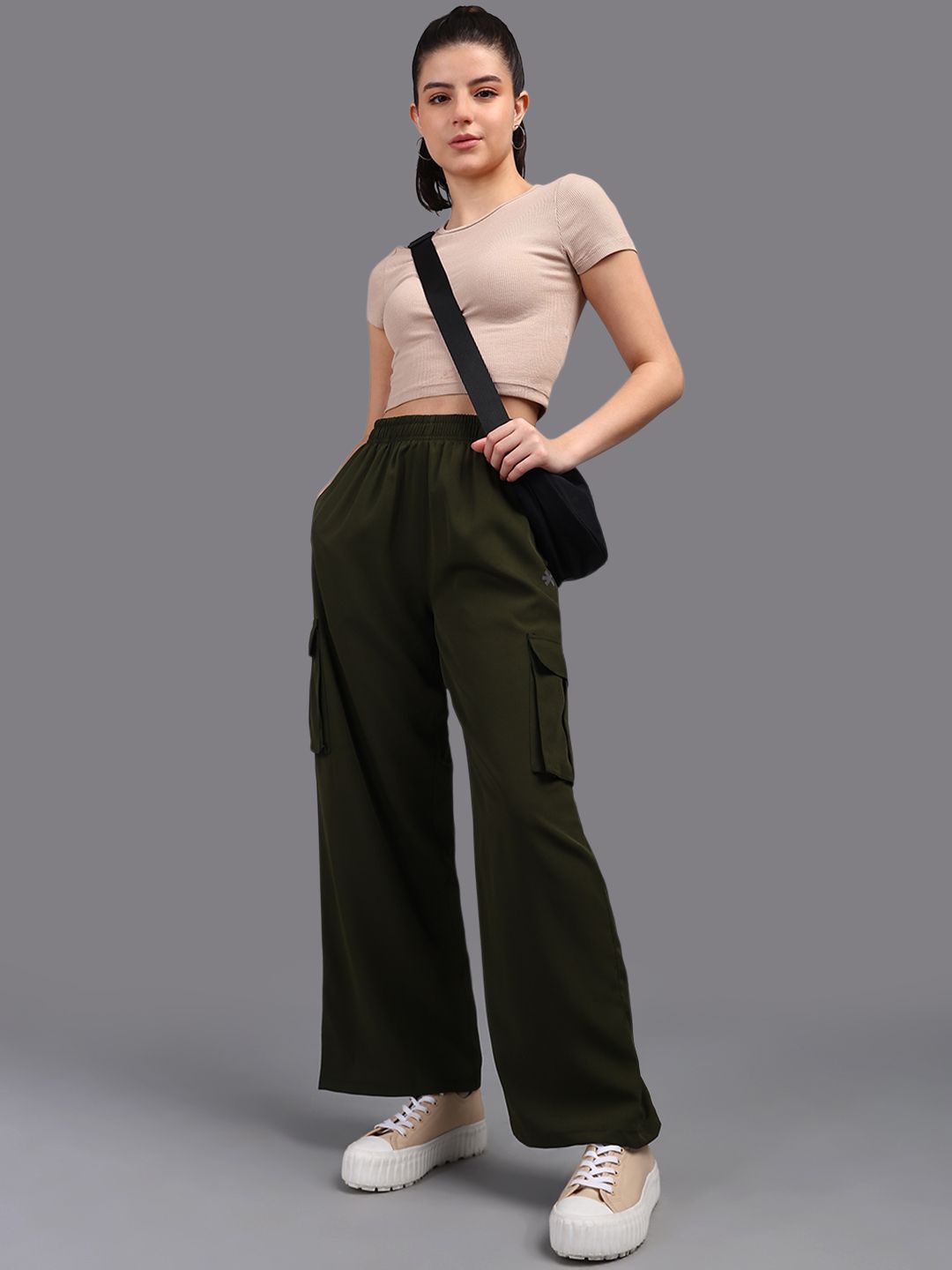 

HRX by Hrithik Roshan Women Mid Rise Track Pants, Olive