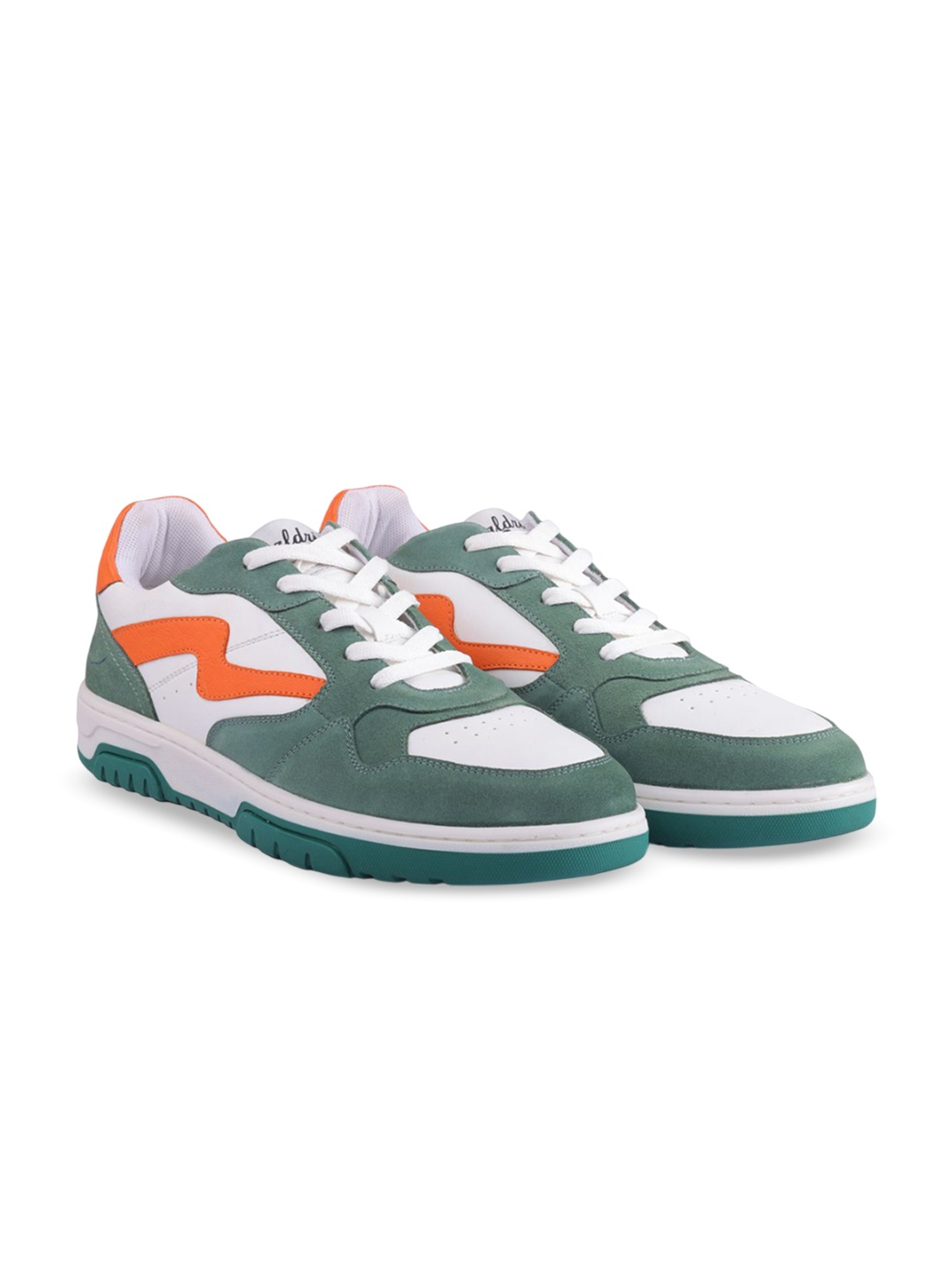 

Caldri Men Leather Colourblocked Lace-Ups Sneakers, Green