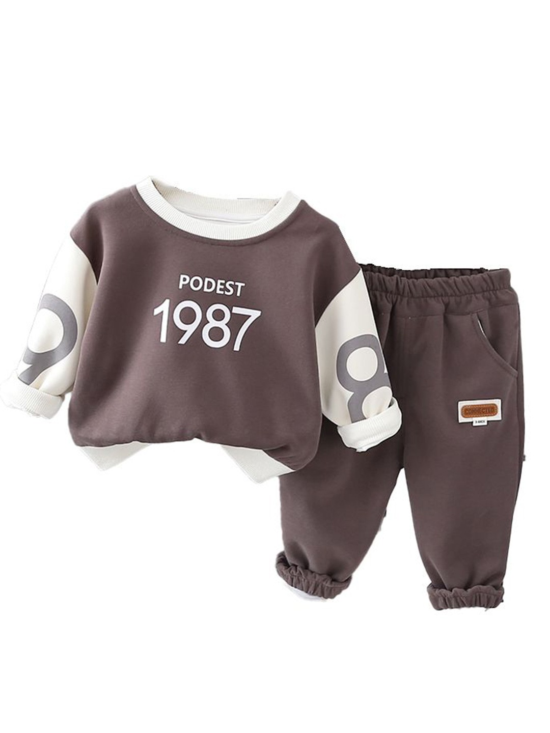 

StyleCast x Revolte Boys Printed T-shirt With Trousers, Khaki