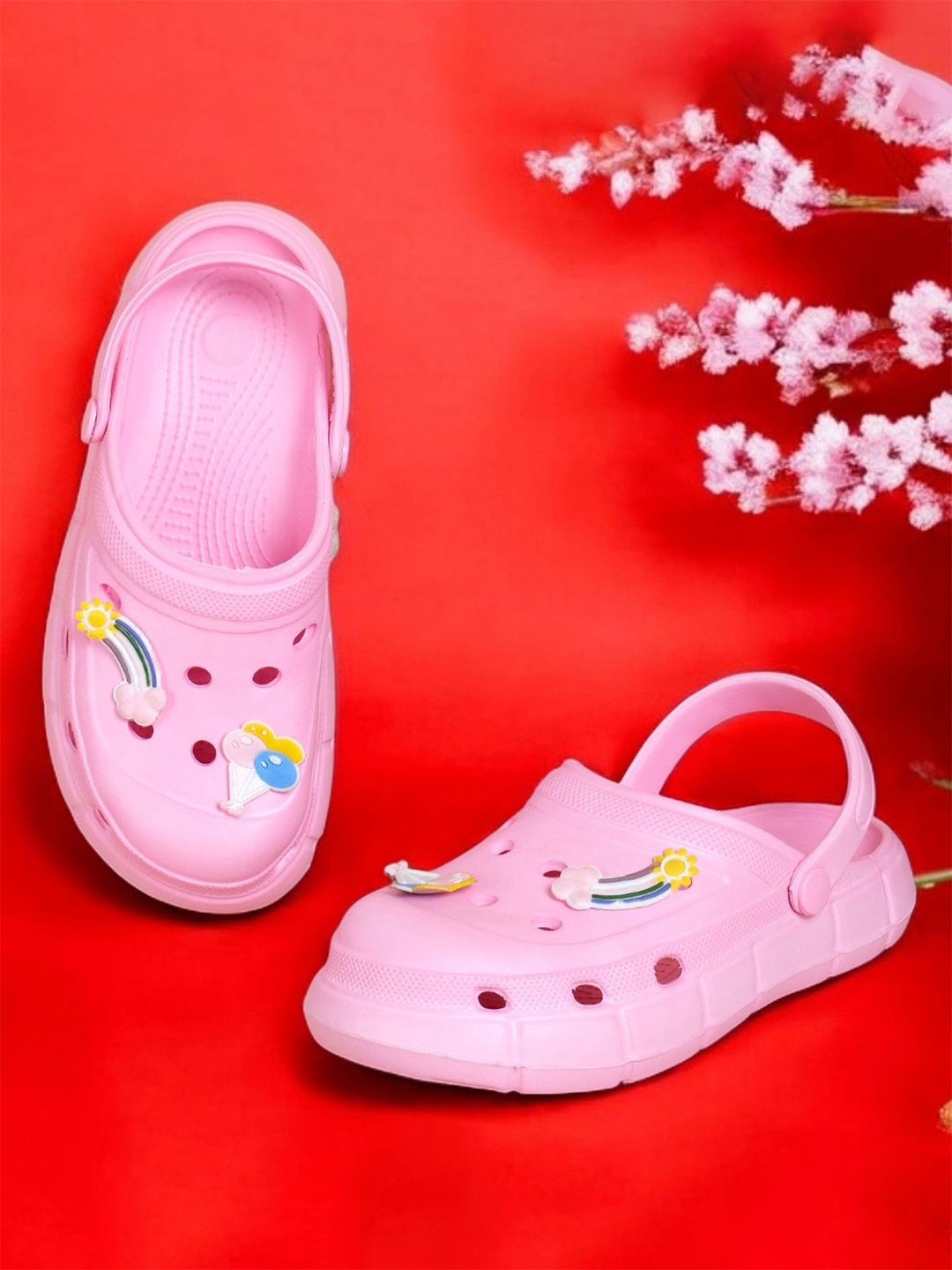 

KAPYANSH Women Rainbow Clogs, Pink