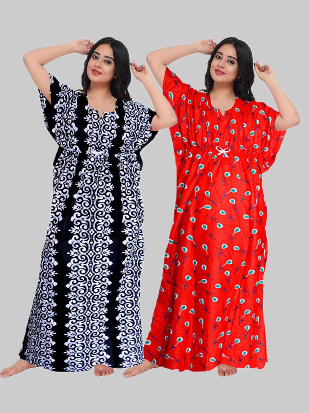 

PR PINK ROYAL Printed Maxi Nightdress, Black