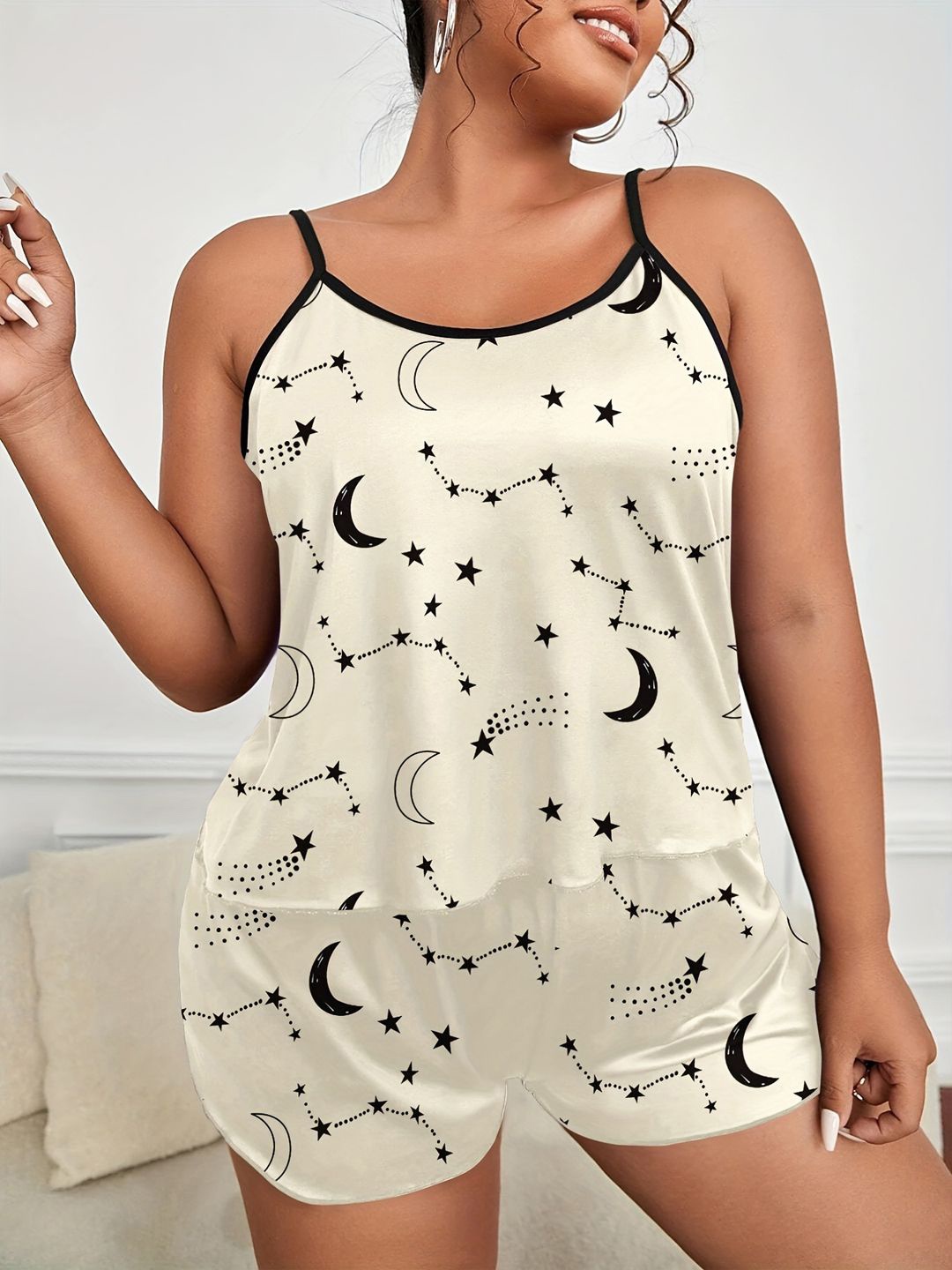 

Softwrap Women Printed Night suit, Cream