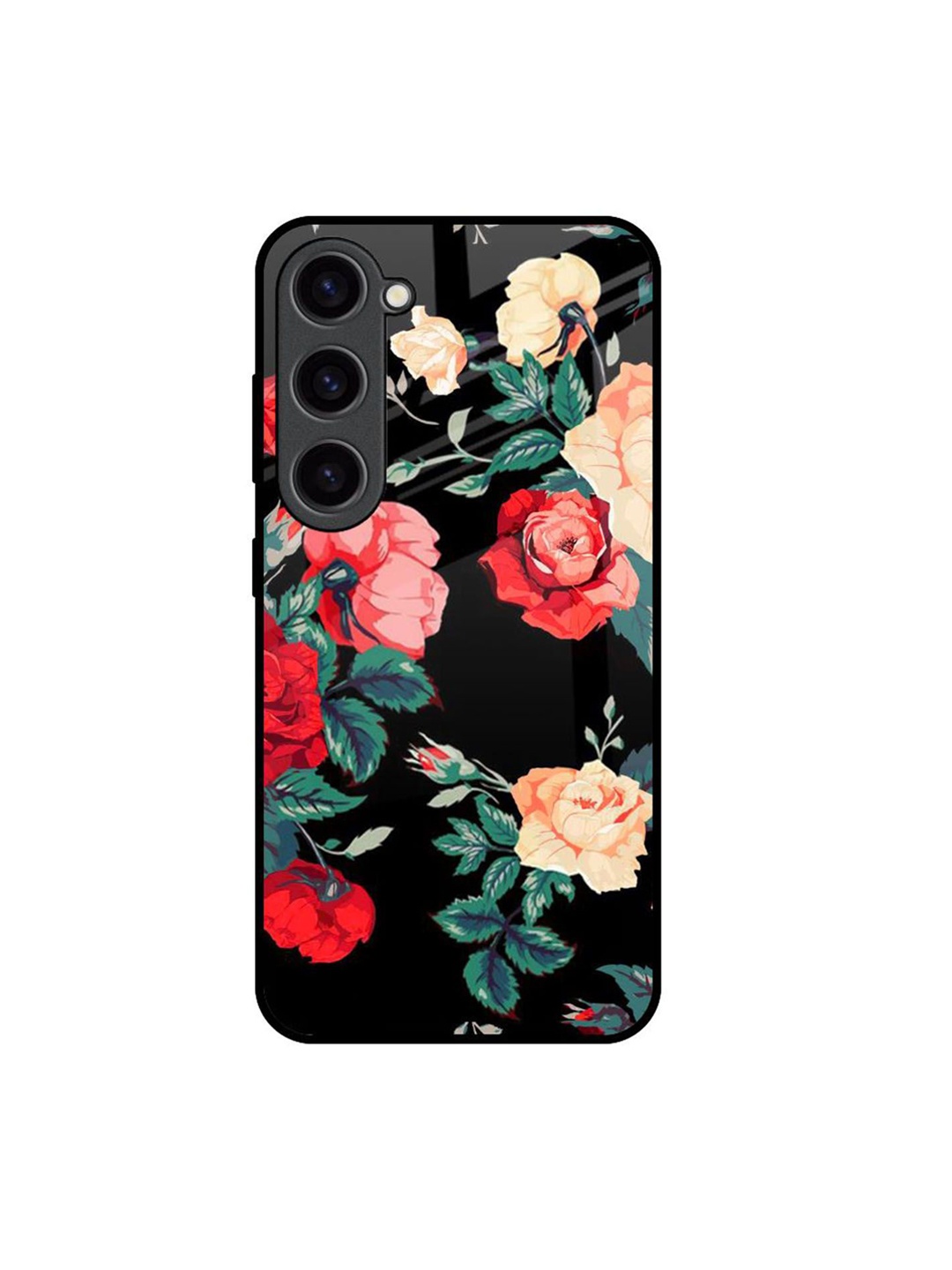 

QRIOH Floral Bunch Printed Samsung Galaxy S23 Back Case, Black
