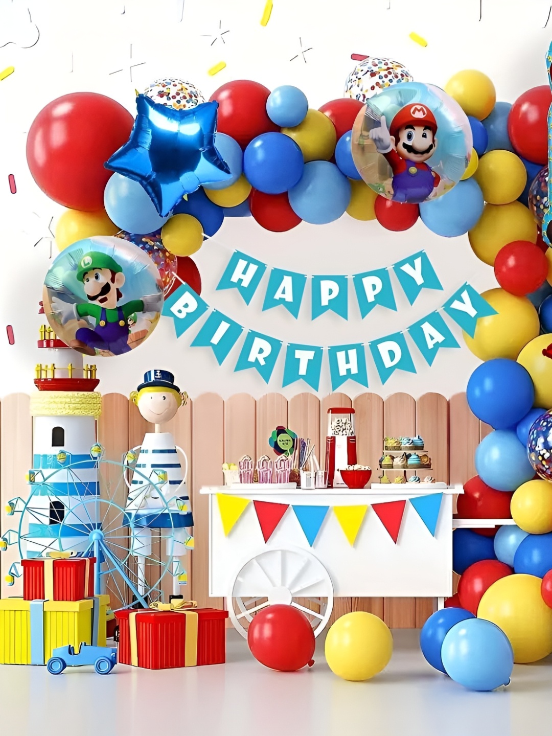 

Special You 67 Pcs Red & Blue Balloons & Banner Festive Decor