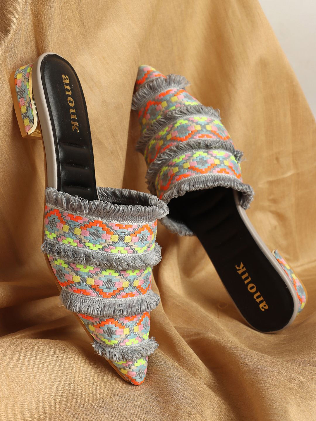 

Anouk Women Ethnic Ballerinas with Embroidered Flats, Grey