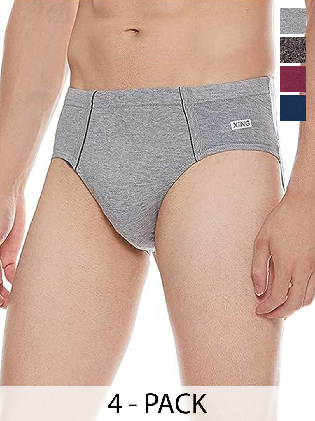 

Rupa Pack Of 4 Assorted Pure Cotton Basic Briefs - Frontline-Xing-Brief-IE-4--90