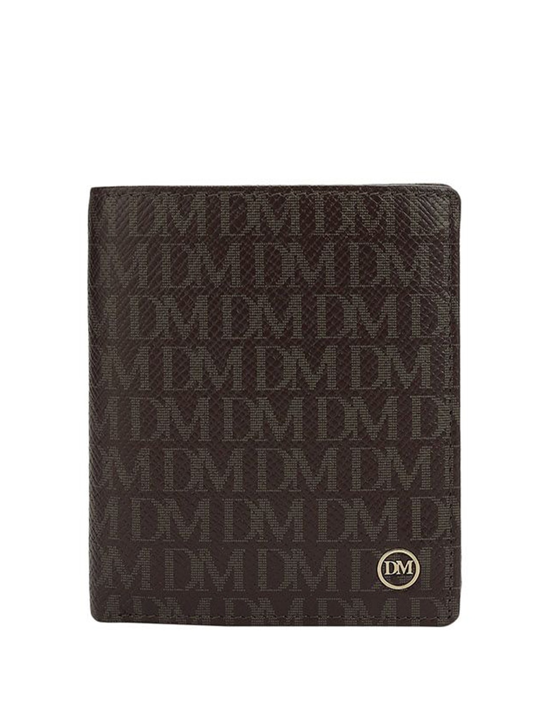 

Da Milano Men Typography Printed Leather Two Fold Wallet, Brown