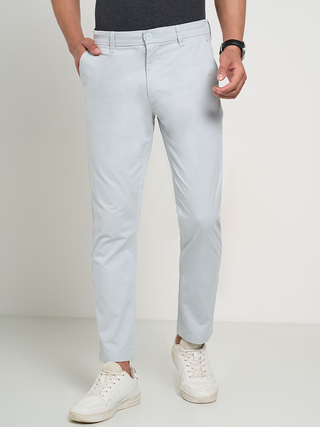 

Peregrine by Pantaloons Men Slim Fit Chinos Trousers, Blue