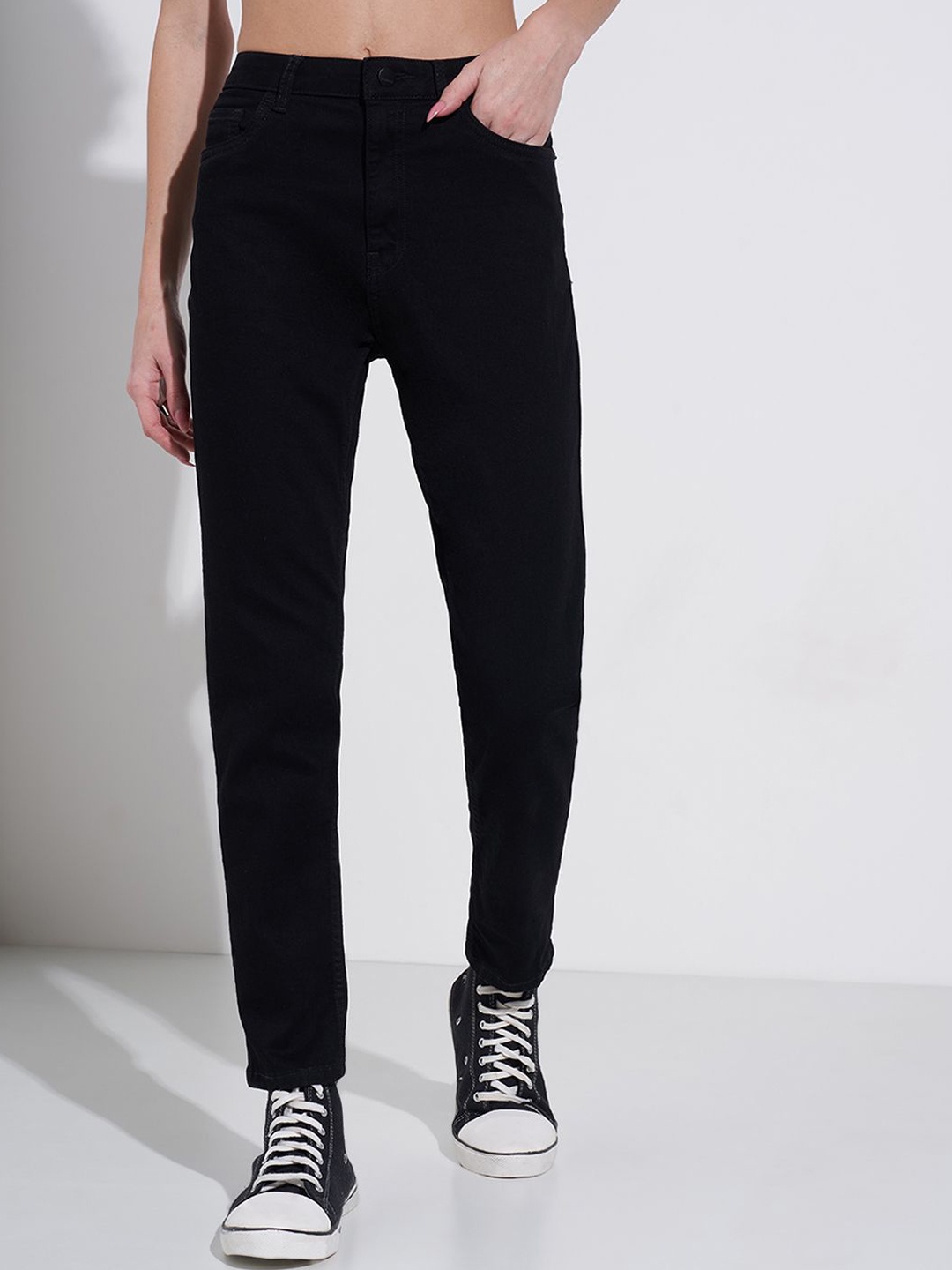 

SF JEANS by Pantaloons Women Slim Fit High-Rise Jeans, Black