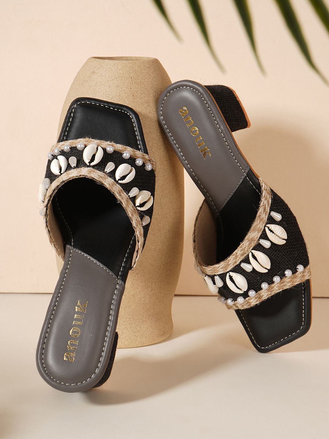 

Anouk Women Ethnic Block Sandals, Beige