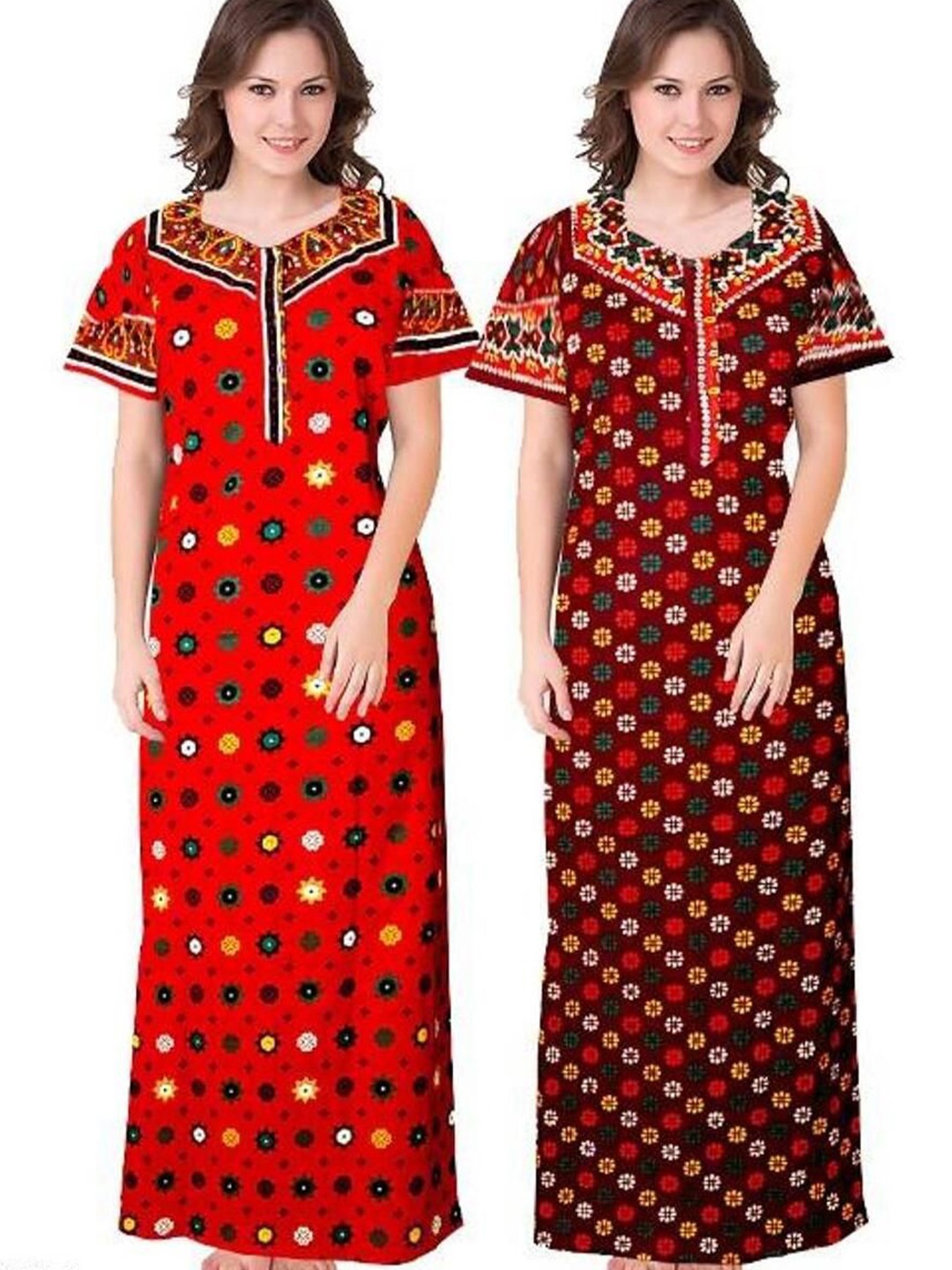 

PR PINK ROYAL Printed Maxi Nightdress, Red