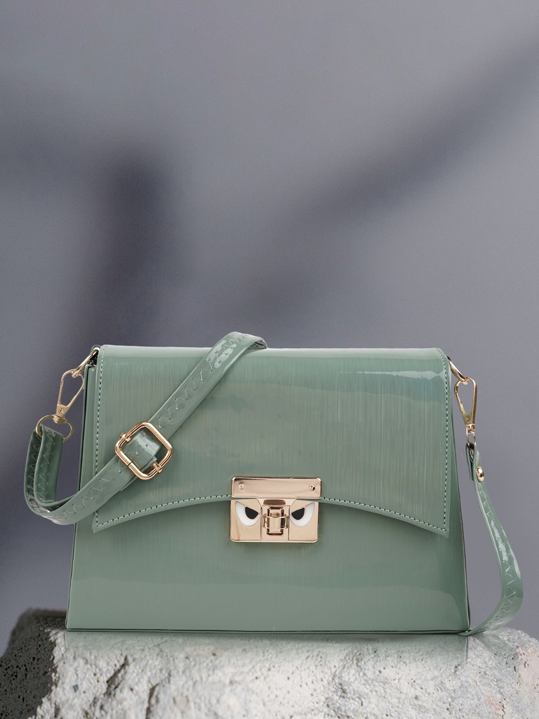 

SPOTIC Women Textured Crossbody Leather Sling Bag, Green